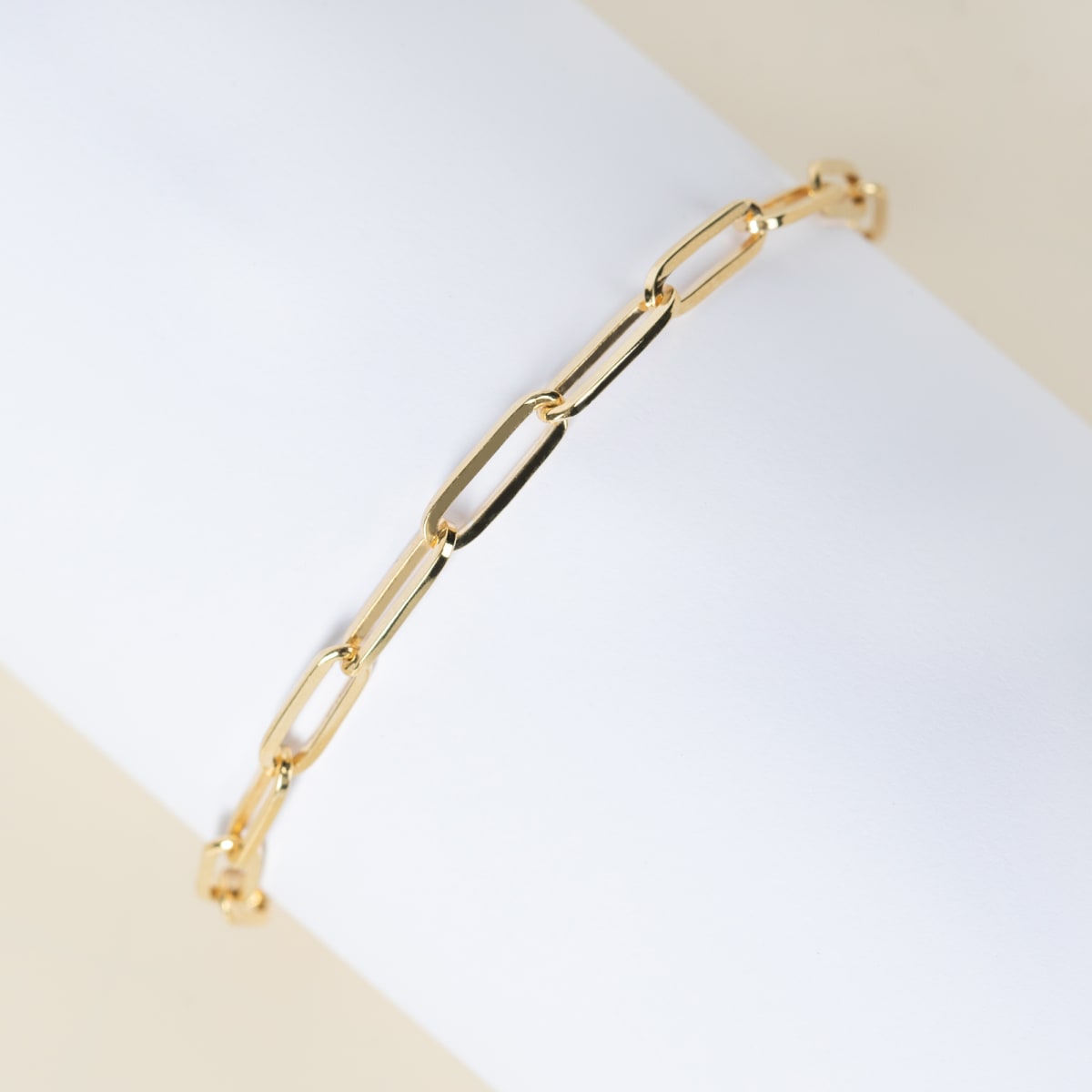 Paper Clip Cable Chain Bracelet, Sterling Silver
