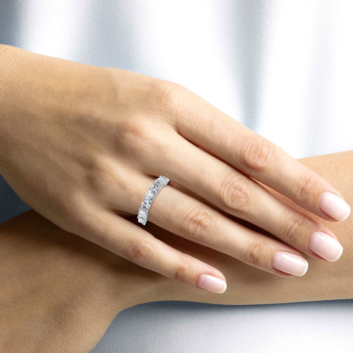 Contemporary Box 7 Stone Diamond Ring for Men