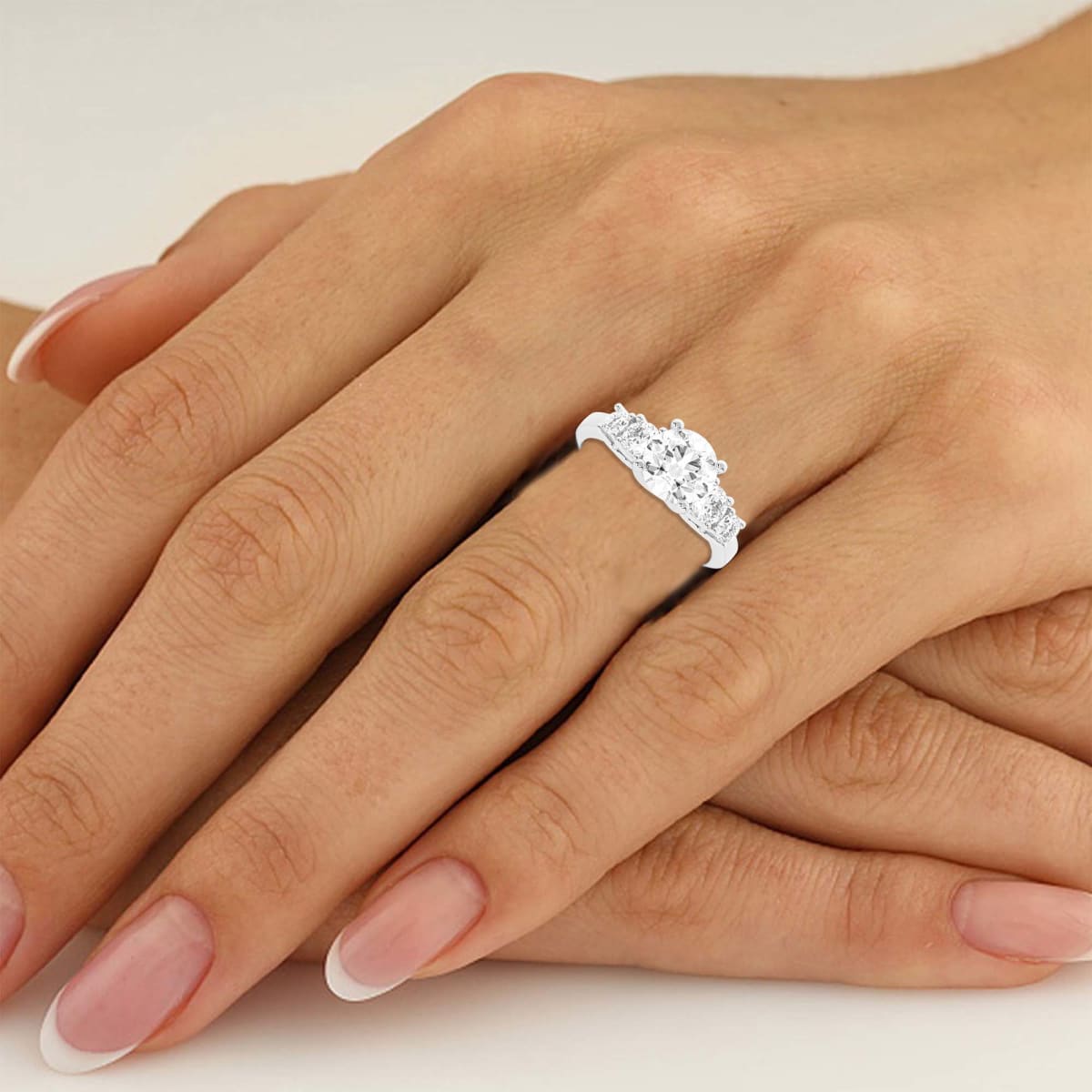 Engagement Ring -Vintage Five Stone Diamond Trellis Engagement Ring Yellow  Gold-ES2107YG