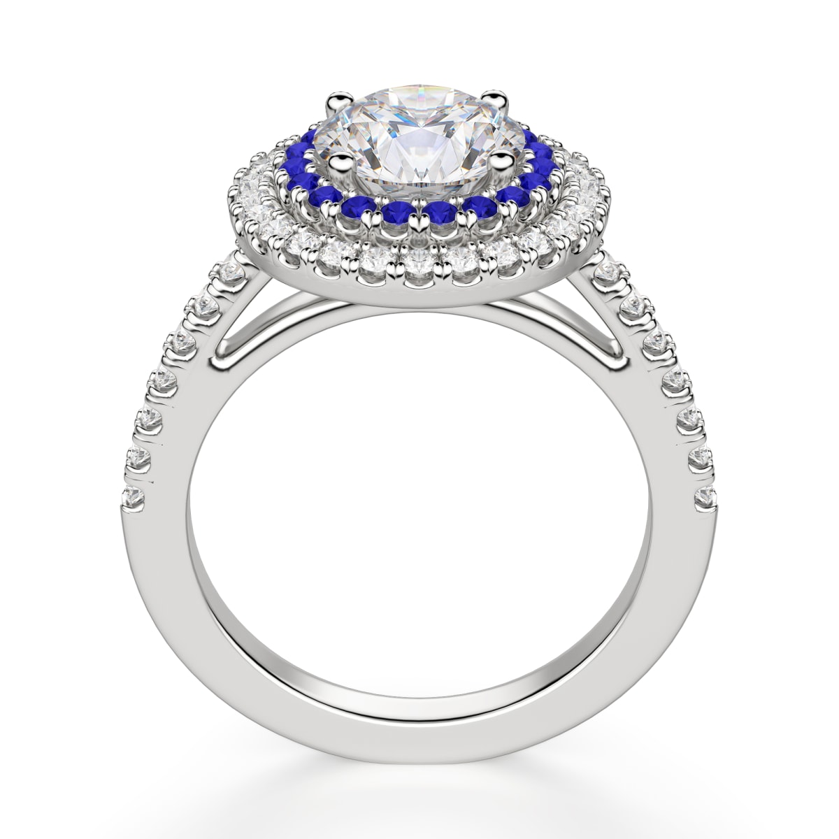 Elegant Dark Blue Sapphire Ring - B14344 | Diamonds Dubai