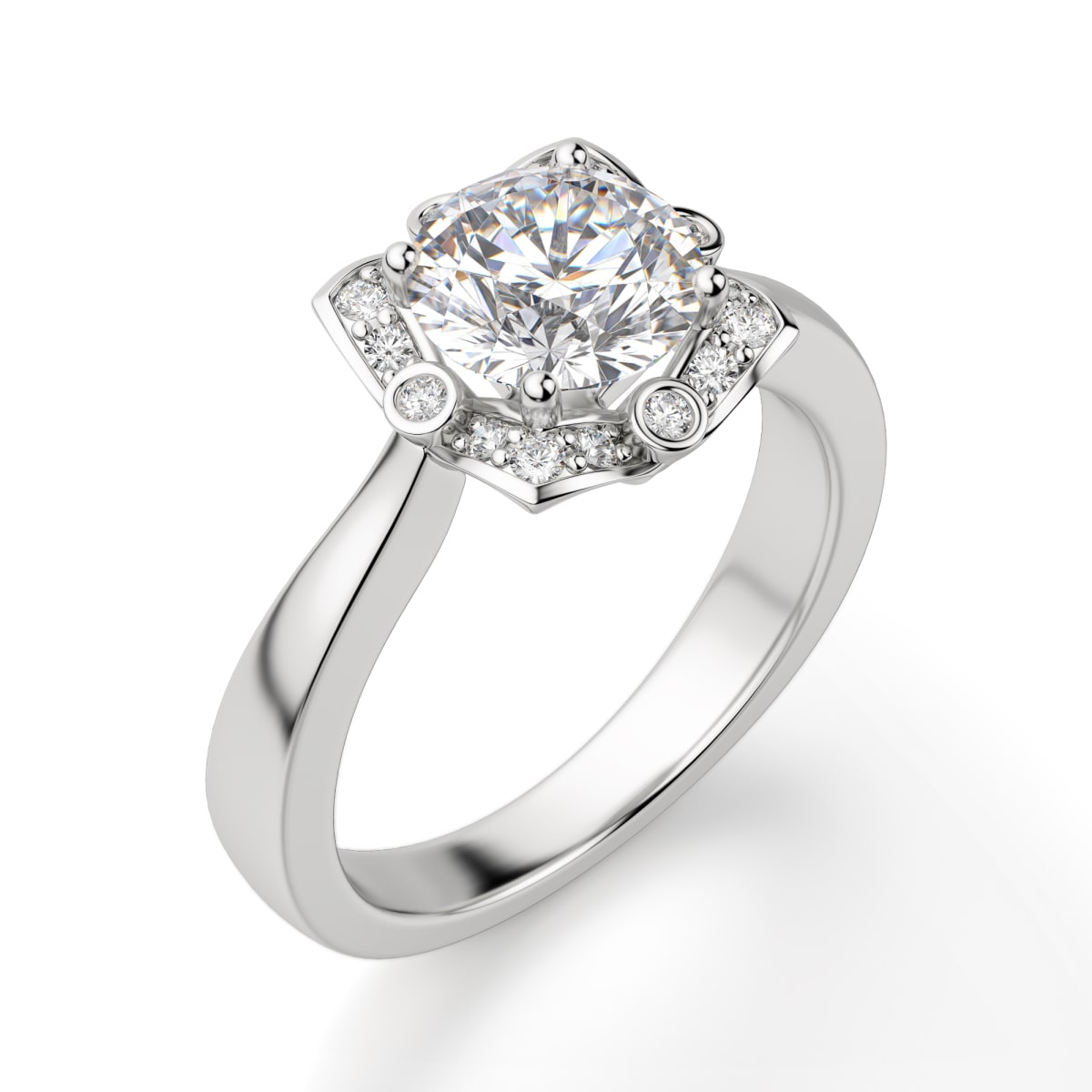 Edelweiss Round Cut Engagement Ring