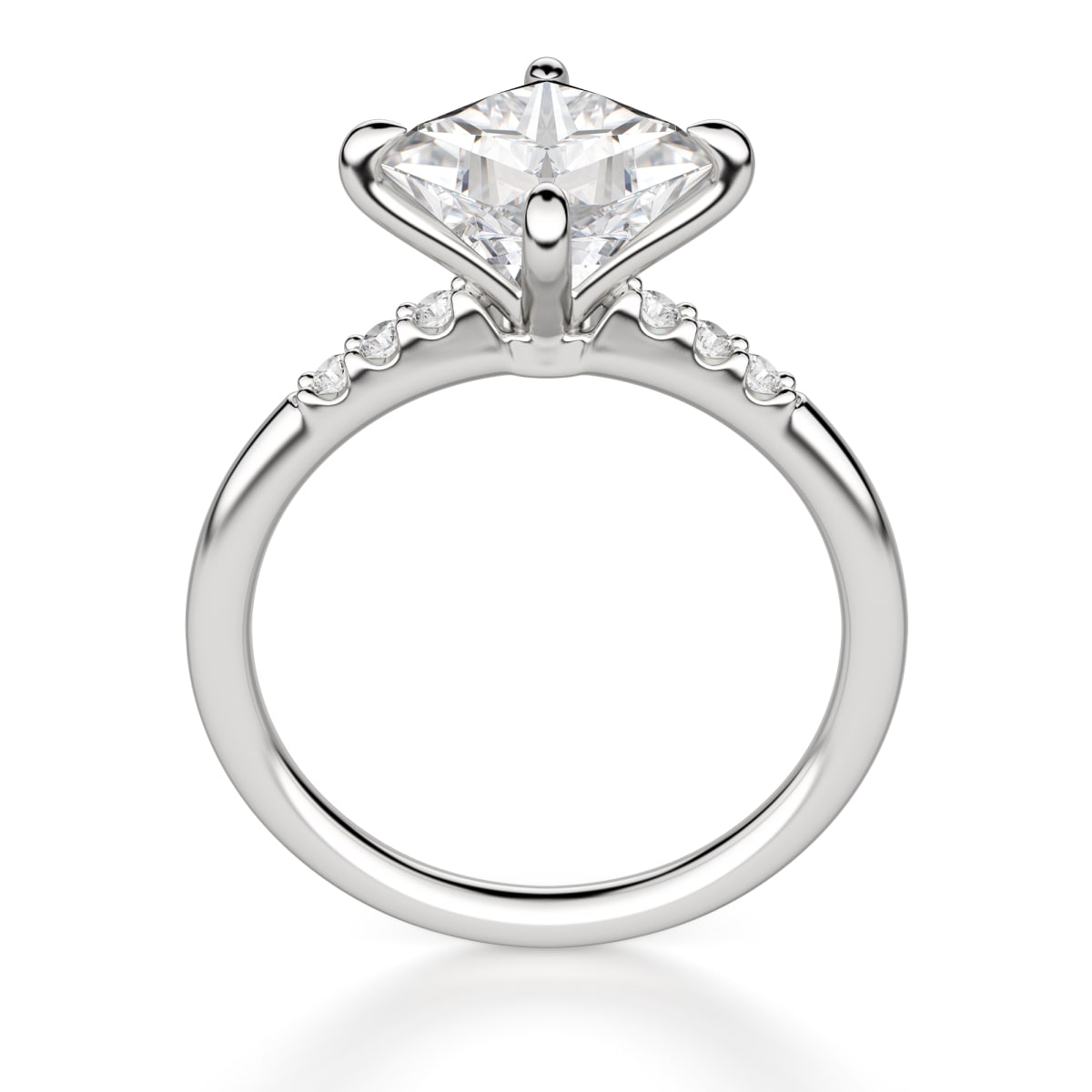 2ct Finley 7.5mm 14kt Moissanite Kite Set Cushion Solitaire Ring,Compass Set  Ring,Cushion Engagement Ring,Unique Solitaire Ring,Wedding Ring