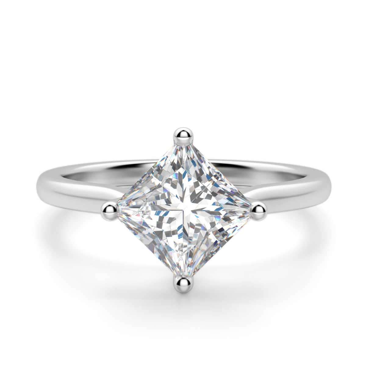 Buy Kite Set Princess Cut Engagement Ring, 5mm Square Moissanite, 0.20ctw  Bead Set Diamond Accents, Beaded Milgrain and Filigree,lena Online in India  - Etsy