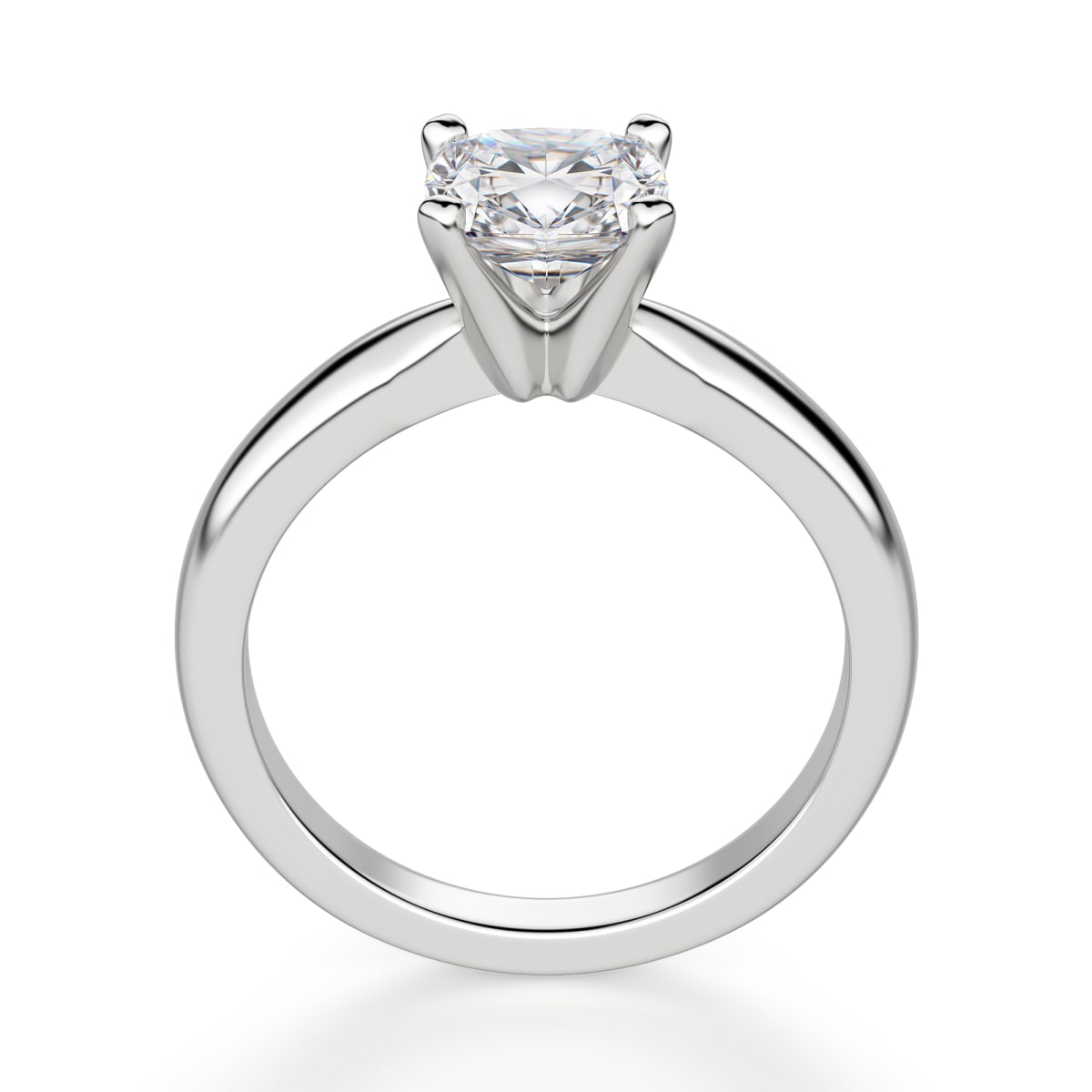 Tapered Classic Cushion Cut Solitaire Engagement Ring