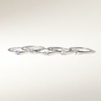 Round Cut Petite Ring, Sterling Silver