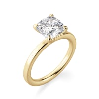 Arezzo Classic Engagement Ring With 1.25 ct Round Center DEW, Ring Size 7.5, 14K Yellow Gold, Nexus Diamond Alternative