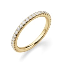 Arezzo Accented Wedding Band, Ring Size 8, 14K Yellow Gold, Moissanite