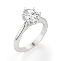 Bali Classic Engagement Ring With 1.25 ct Oval Center DEW, Ring Size 6.25, 14K White Gold, Moissanite