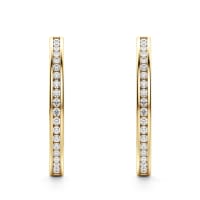 Inside-Out Channel Set Hoop Earrings 2.00 Cttw DEW 14K Yellow Gold Moissanite