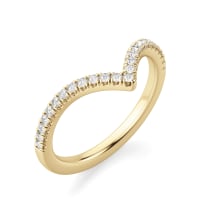 Lux Chevron Accented Wedding Band, Ring Size 6.25, 14K Yellow Gold, Lab Grown Diamond