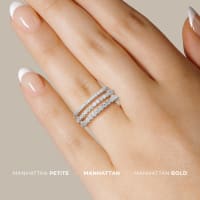Manhattan Petite Wedding Band, Ring Size 6.5, Platinum, Nexus Diamond Alternative