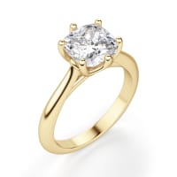 Bali Classic Engagement Ring With 2.00 ct Round Center DEW, Ring Size 7.25, 14K Yellow Gold, Nexus Diamond Alternative