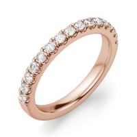 Manhattan Bold Wedding Band, Ring Size 9.5, 14K Rose Gold, Lab Grown Diamond