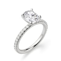 Petite Accented Engagement Ring With 1.25 Ct Oval Center DEW Ring Size 5-6.5 14K White Gold Nexus Diamond Alternative 