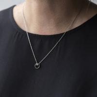 Solitaire Circle Necklace, Sterling Silver