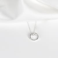 Solitaire Circle Necklace, Sterling Silver