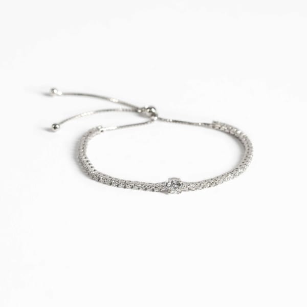 Bound To You Round Cut Bracelet, Sterling Silver
