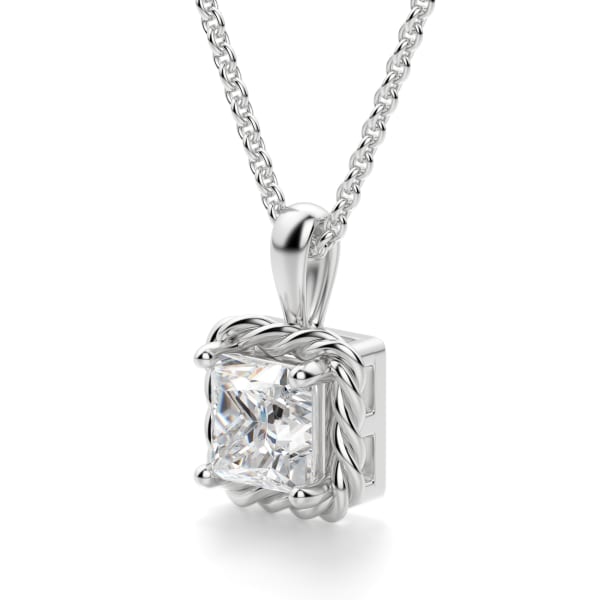14k Rose Gold Princess Cut Diamond Solitaire Pendant #105078 - Seattle  Bellevue | Joseph Jewelry