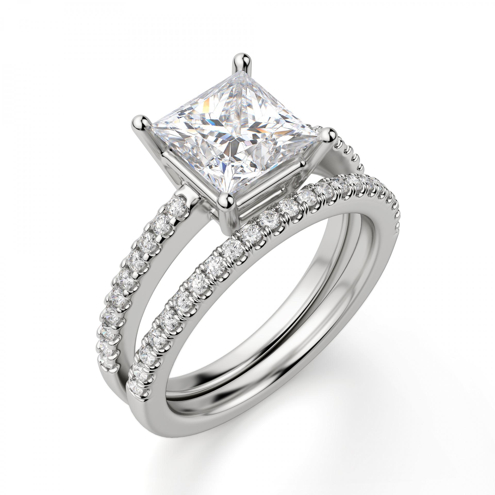 1.5CT Princess Cut Moissanite Engagement Ring Set Women Cluster Rose Gold  Bridal Set Unique Diamond Vintage Wedding Ring Sets Promise Ring - Etsy