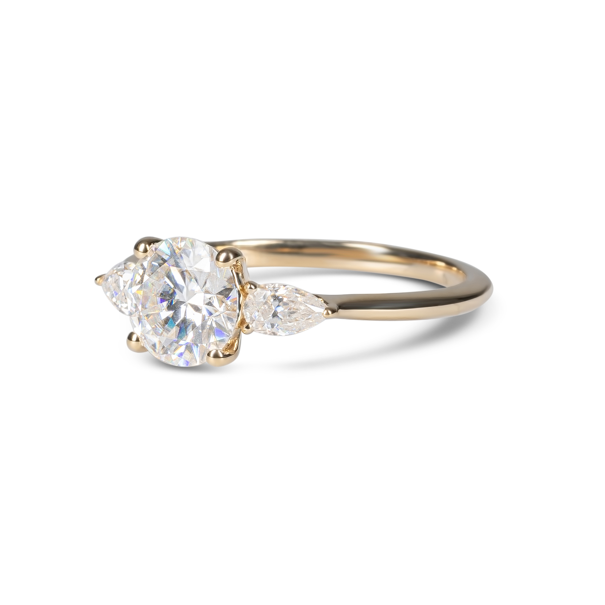 14Kt White Gold Solitaire Ring With 0.50ct Round Natural Center