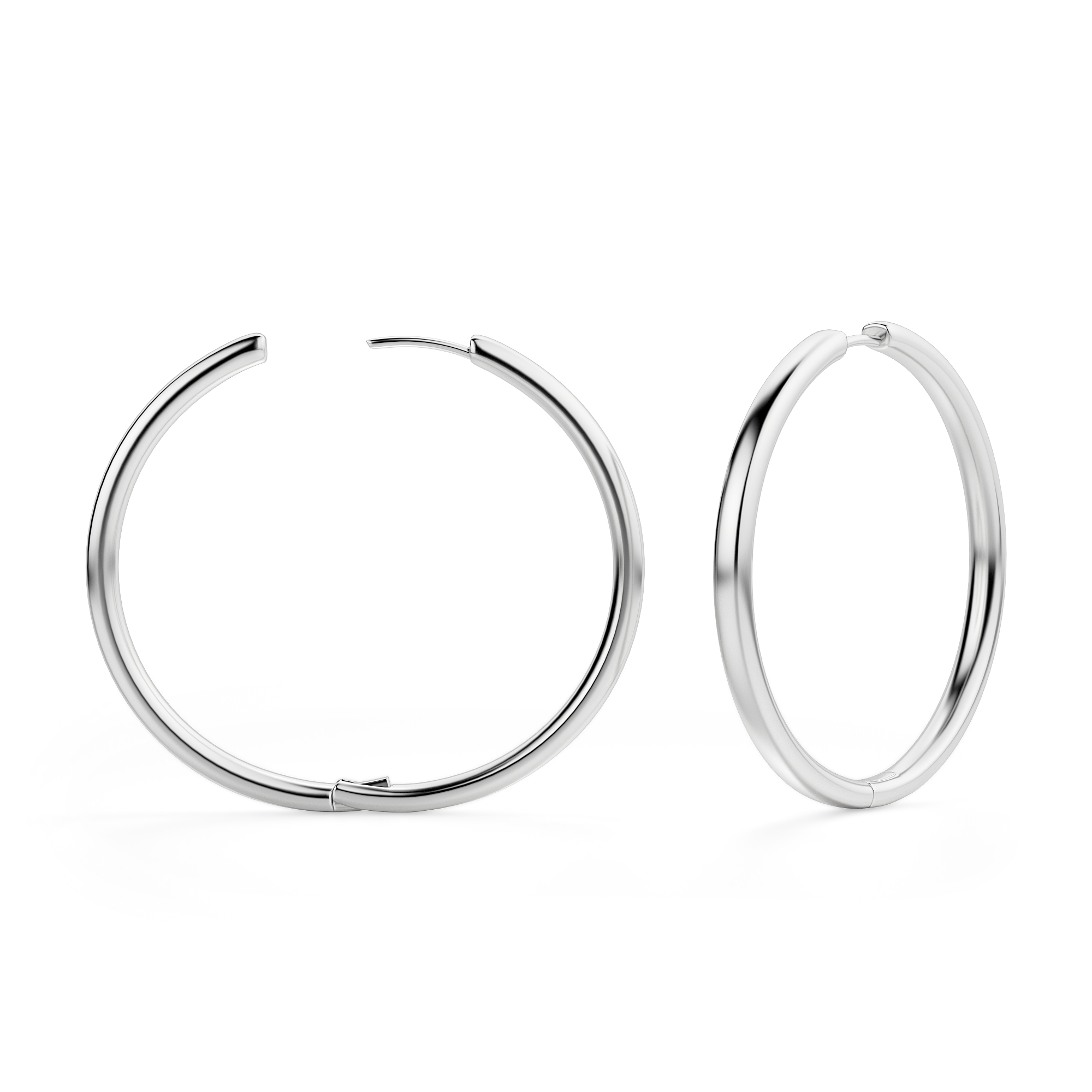 Classic Hoop Earrings, Sterling Silver