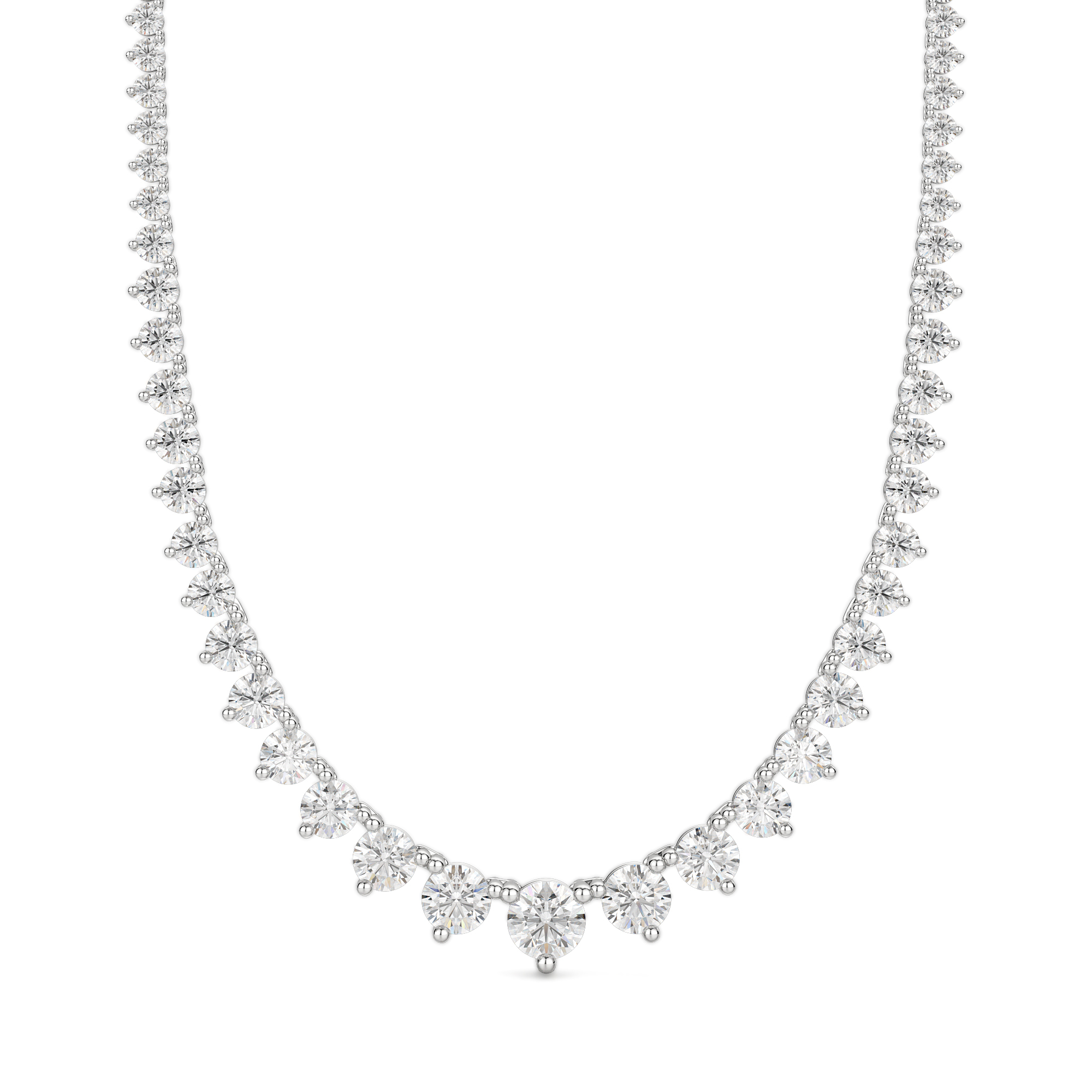 Diamond 18k White Gold Zipper Necklace - Brilliance Jewels