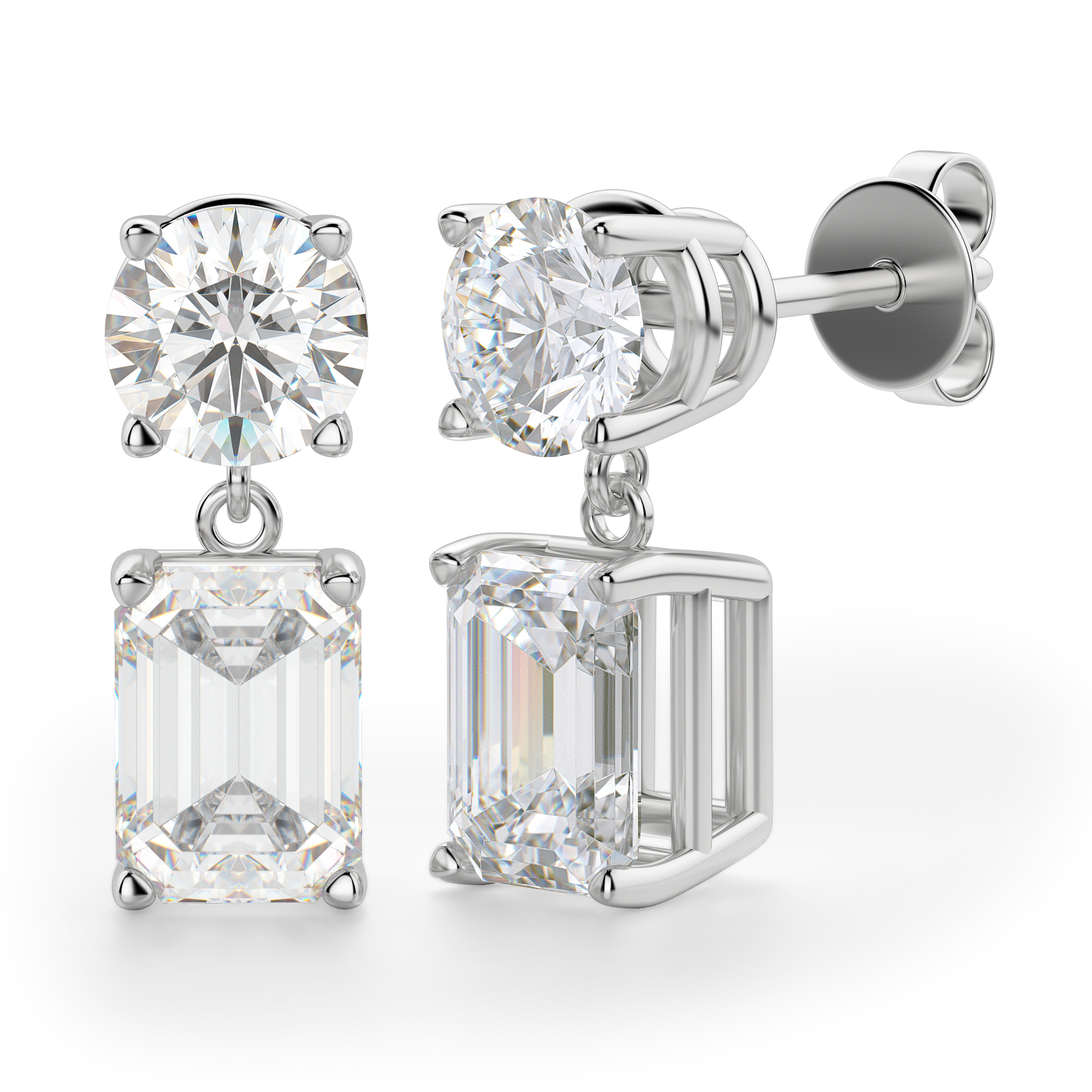 Fana Emerald Cut Diamond Drop Earrings ER5069-14kt-Rose | Jacqueline's Fine  Jewelry | Morgantown, WV
