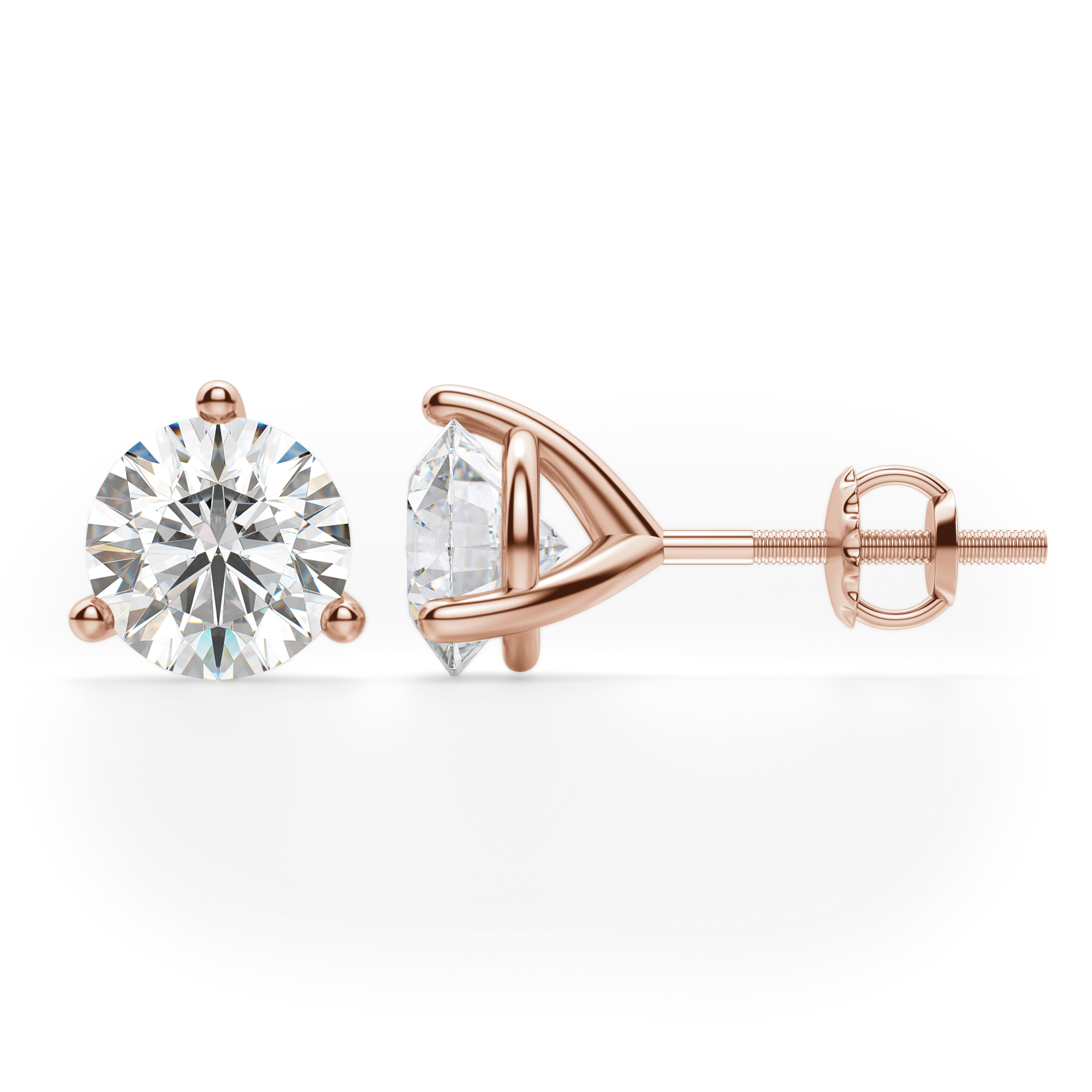 Round Diamond Lock Style Stud Earrings – CDL FINESHINE