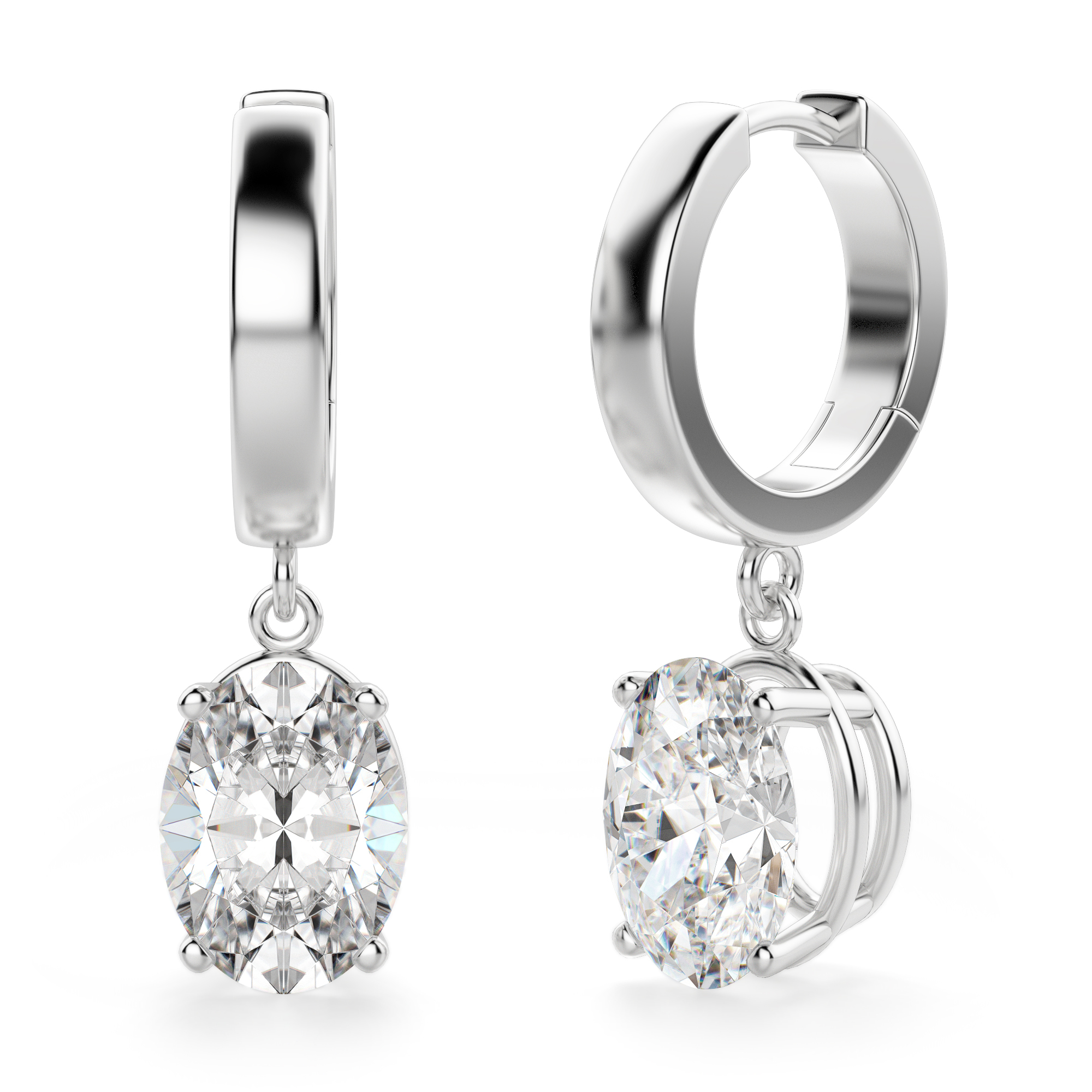 Luxurman Platinum Diamond Heart Earrings Studs 0.5ctw 000471