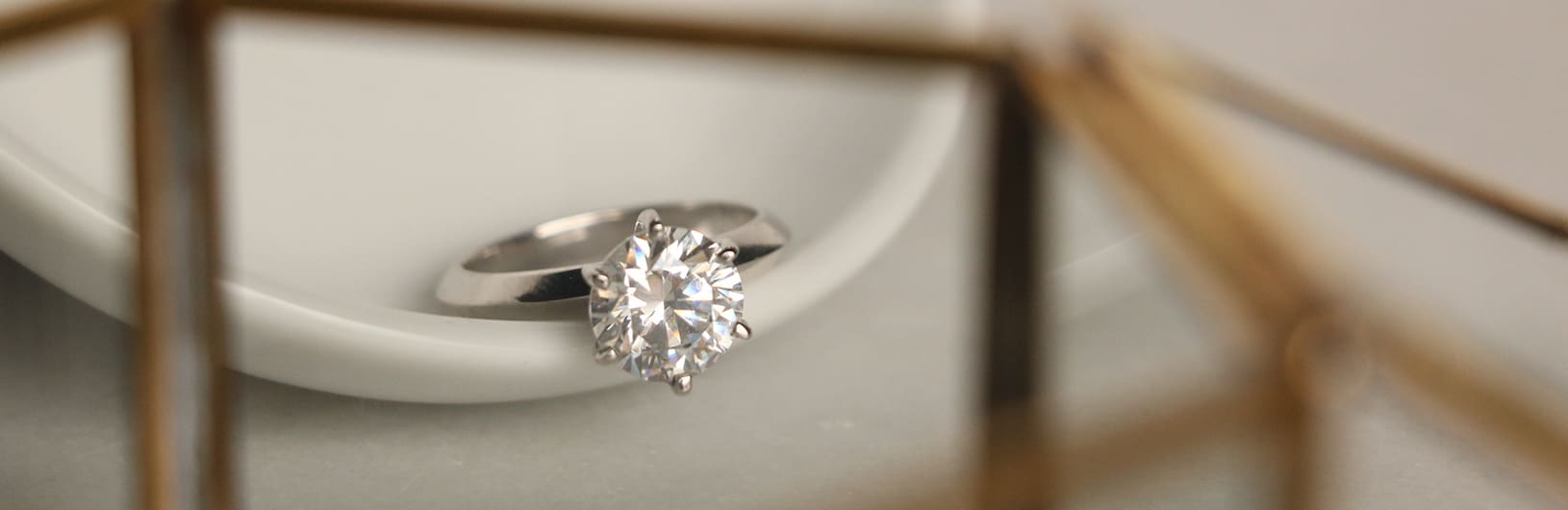 A round cut solitaire engagement ring