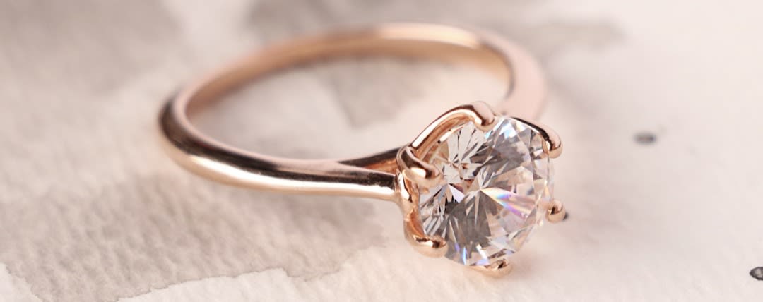 Bali Classic Round Cut Engagement Ring in 14K Rose Gold