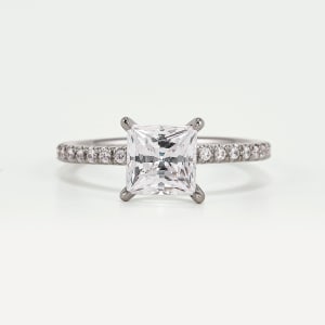 Accented Style Claw Prong with 1.59 carat Princess Center - 14k White Gold - Ring Size 6.5-7.5 first_image,