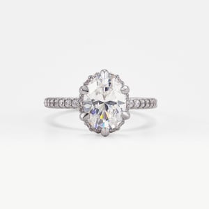 Novara Engagement Ring With 1.86 Oval Center, Ring Size 7, 14K White Gold default,second_image,