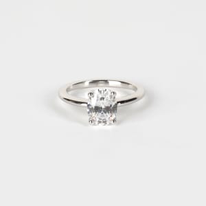 Basket Set Classic Engagement Ring With 0.98 Oval Center, Ring Size 5.5-7.5, 14K White Gold default,,first_image,