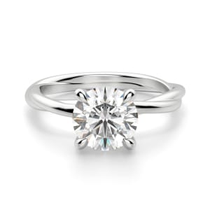 Braided Solitaire Round Cut default, 14k white gold,,first_image,