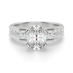Cinderella Staircase Oval Cut default, 14k white gold,,first_image,