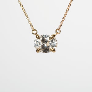 East-West Necklace With 1.86 Oval Center, 14k Yellow Gold default, 14k yellow gold, ,first_image,