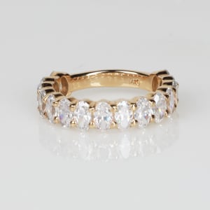 Oval Semi-Eternity Band (3 1/10 tcw), Ring Size 6, 14K Yellow Gold default,,first_image,