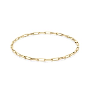 Paper Clip Cable Chain Bracelet default, sterling silver & 18k yellow gold plated, ,
