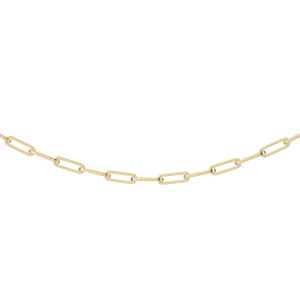 Paper Clip Cable Chain default, sterling silver & 18k yellow gold plated,
