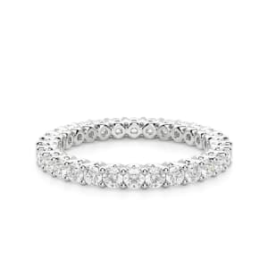 Round Cut Scallop Set Eternity Band (1 tcw) default, 14k white gold,\\r\n,first_image,