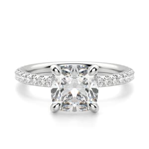 Arezzo Accented Cushion cut default, 14k white gold, ,