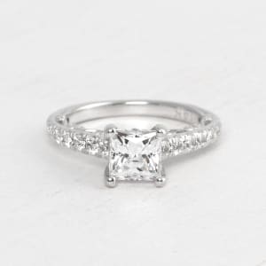 Fleur with 2.01 carat Princess Center - 14k White Gold - Ring Size 8.0 first_image,