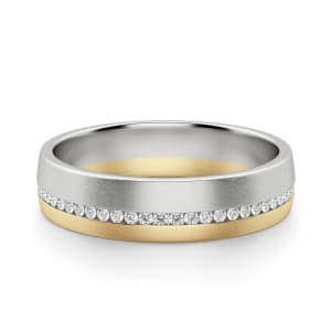 Forest Wedding Band default, 14k white/yellow gold, ,