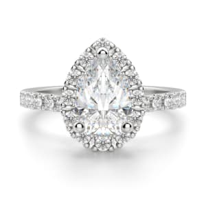 Madrid Accented Pear Cut default, 14k white gold, ,