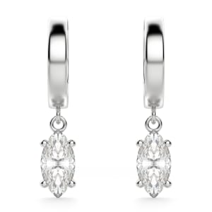 Marquise Cut Solitaire Drop Earring default, 14k white gold, ,second_image,