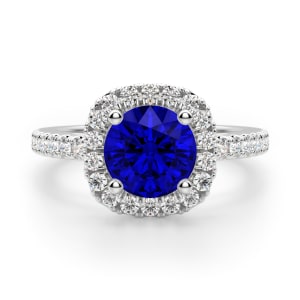 Naples Round cut Engagement Ring, Sapphire default, 14k white gold,,