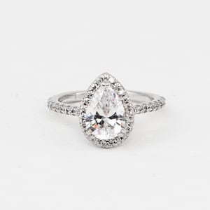 Prague Engagement Ring With 1.46 Pear Center, Ring Size 6, 14K White Gold default,second_image,