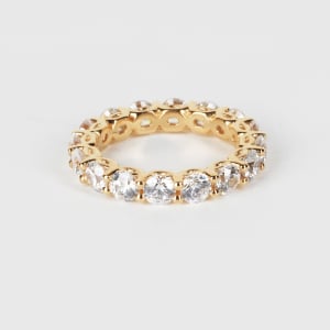 Round Cut Scallop Set Eternity Band (4 tcw), Ring Size 7.5, 14K Yellow Gold default,first_image,