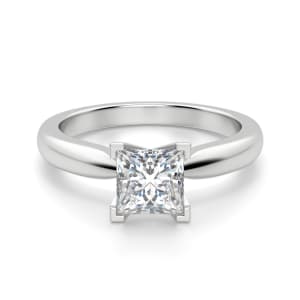 Tapered Classic Princess Cut Solitaire default, 14k white gold, ,